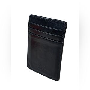 Vintage Bosca Black Italian Leather Front Pocket Card Holder/Wallet